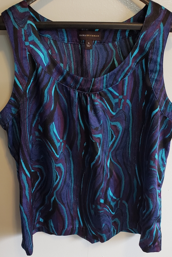 Dana Buchman>> Sleeveless Print Top XL